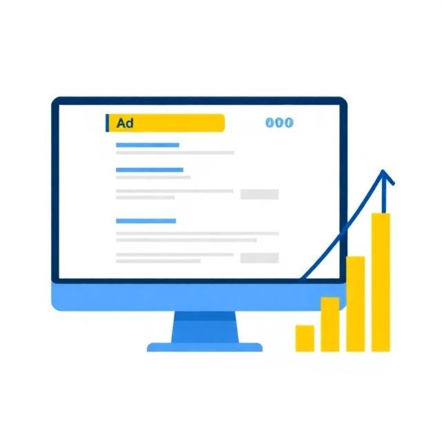 Google Ads kampánykezelés: hirdetési dashboard és keresési találatok illusztrációja