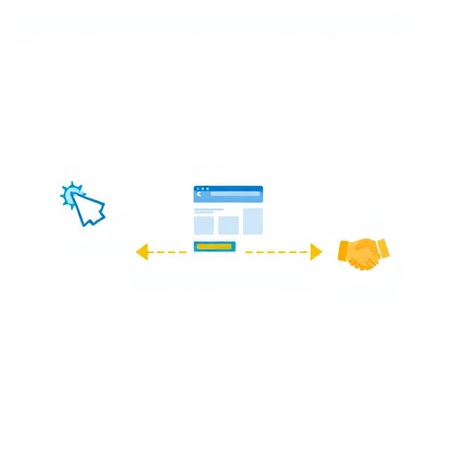 Landing page konverziós folyamat illusztráció: kattintástól az ajánlatkérésig